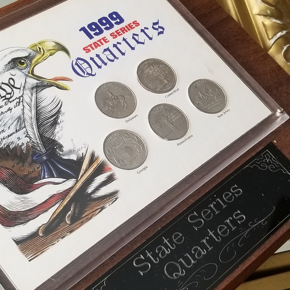 ❗1999 State Series Quarters Vintage Wooden Display Plaque❗ - Picture 3 of 5